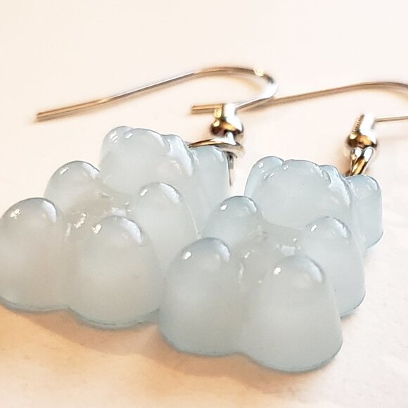 Blue Pastel Gummy Bear Earrings - Picture 2 of 4